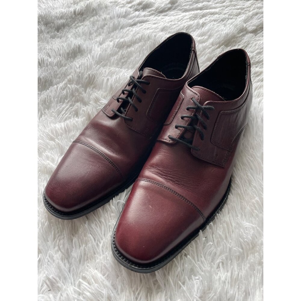 J. MURPHY Mens Burgundy Leather Oxford Dress Shoes Size 11.5